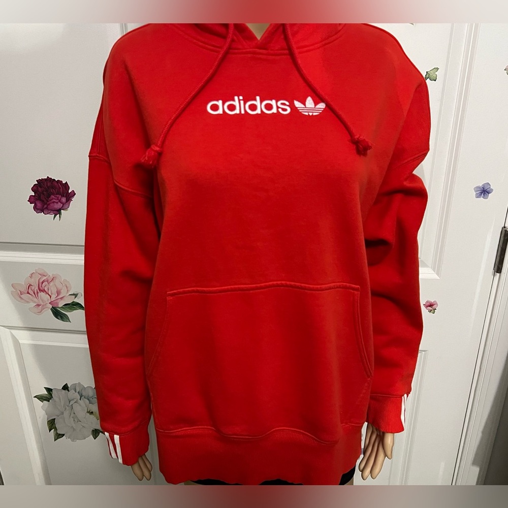 Adidas Men's Vibrant Red Hoodie